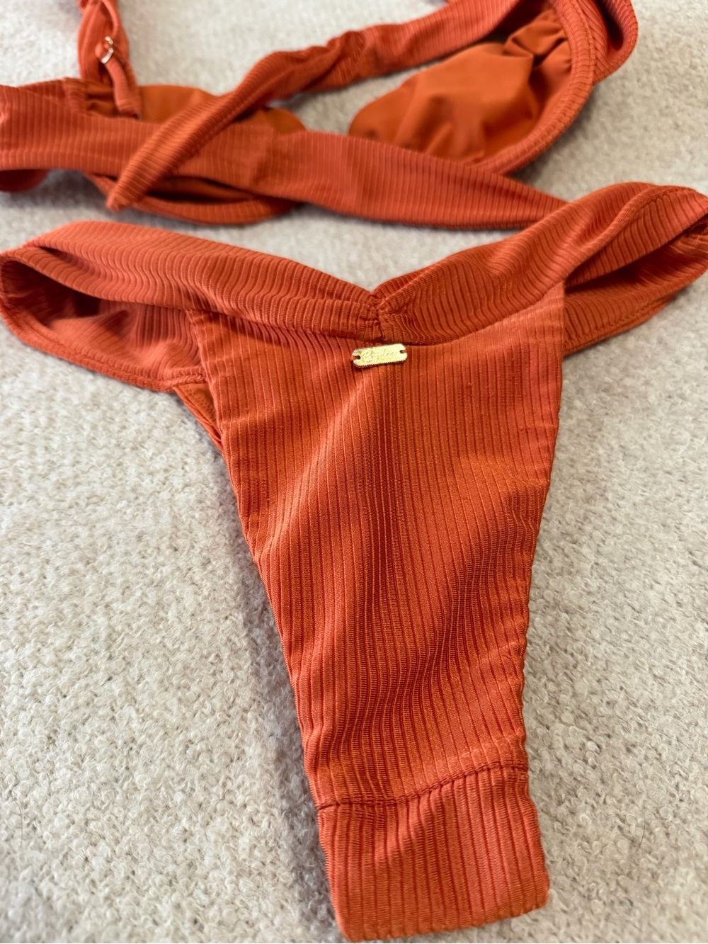 Bydee Rust Ribbed Underwire Bikini Set - Picture 13 of 15